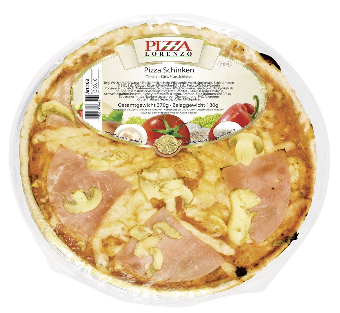 Pizza Lorenzo - Pizza Schinken - 370 g Stück