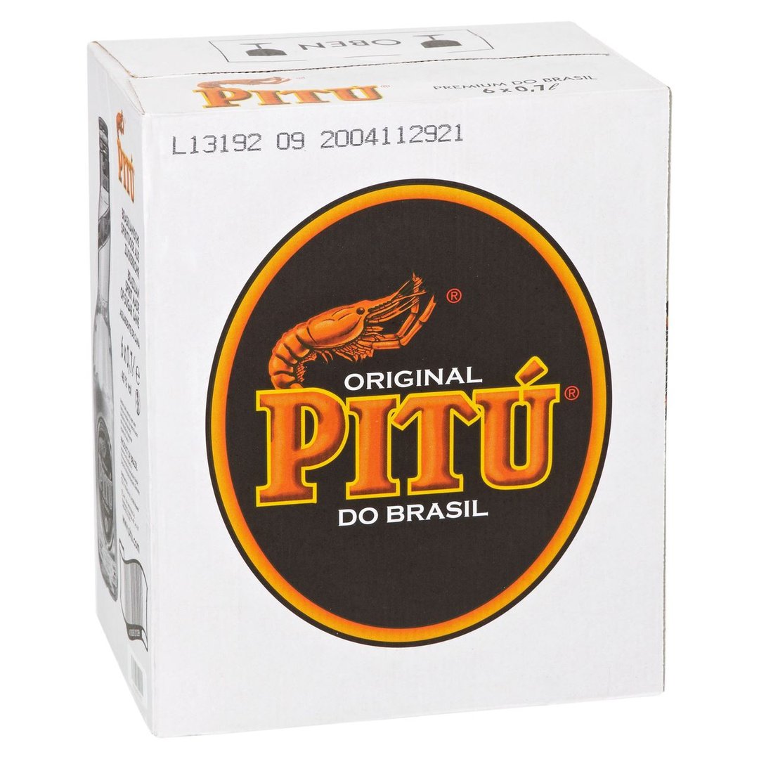 Pitu - Pitú Cachaca Zuckerrohrschnaps 38 % Vol. - 6 x 700 ml Karton