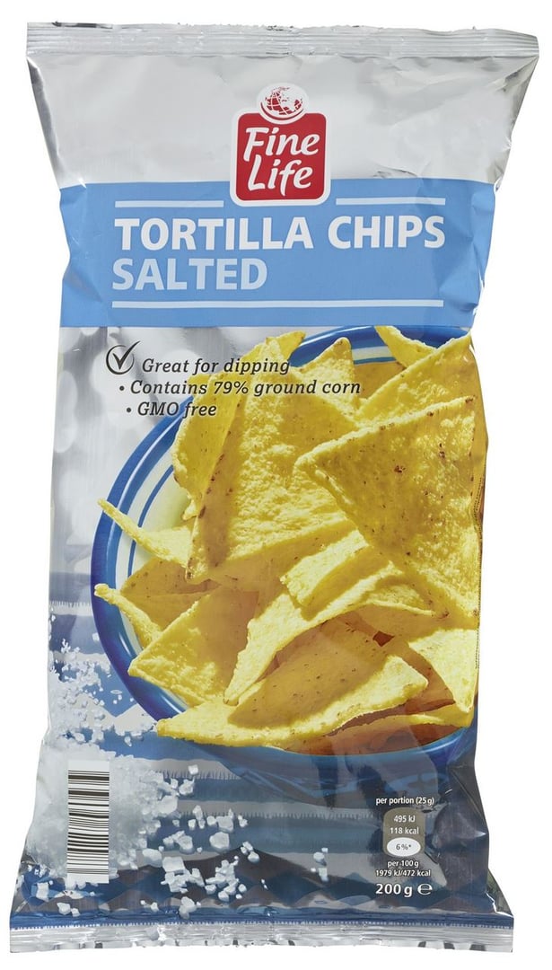 Fine Life - Tortilla Chips Salted 200 g Packung