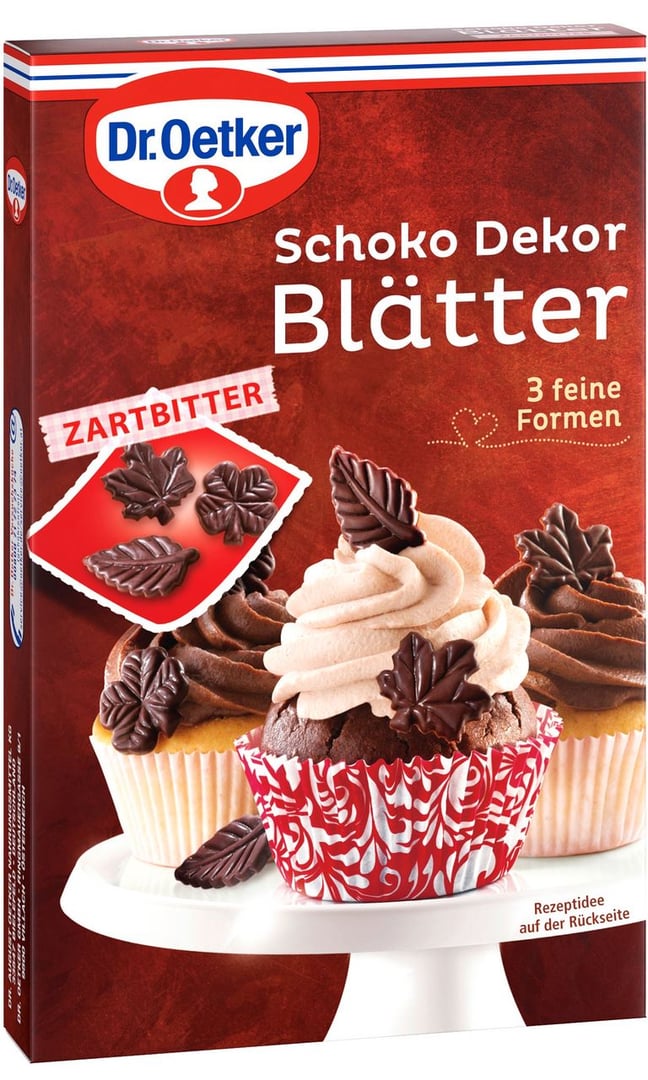 Dr. Oetker - Schoko Dekor Blätter Zartbitter 60 g Schachtel