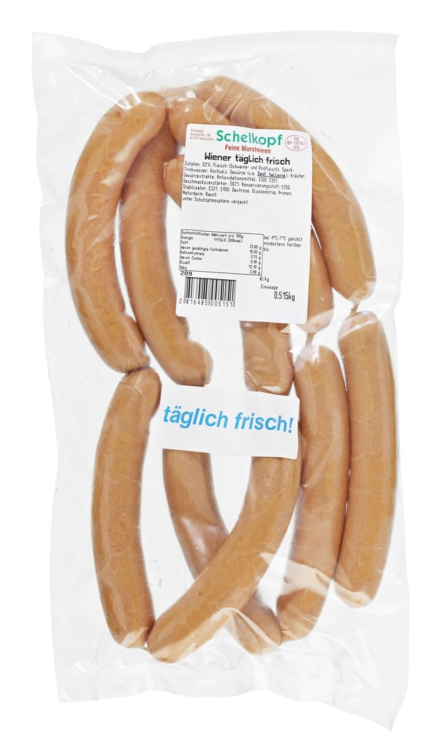 Schelkopf - Wiener Würstchen vak.-verpackt ca. 500 g