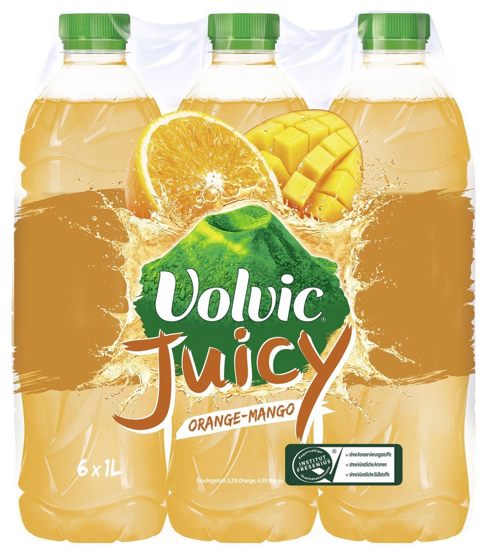Volvic - Juicy Orange Mango 6 x 1 l Flaschen