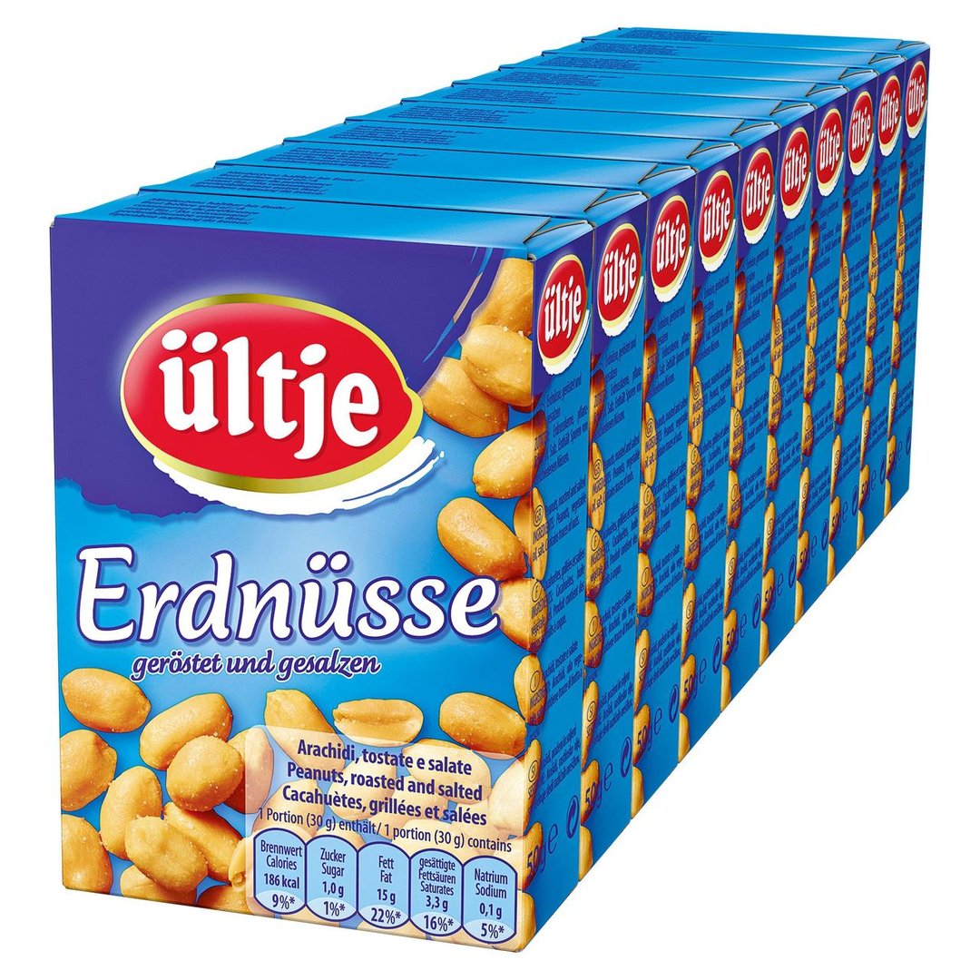 ültje - Erdnüsse Gesalzen Portionspackung 10 Stück à 50 g - 500 g 