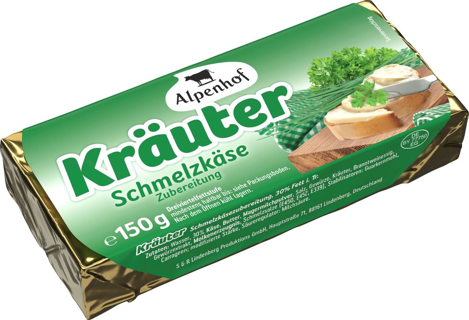 Alpenhof - Schmelzkäse Zubereitung Kräuter - 150 g Packung