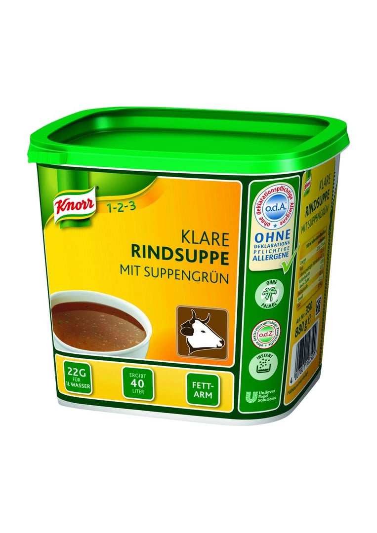 Knorr - Klare Rindsuppe mit Suppengrün - 6 x 880 g Dosen