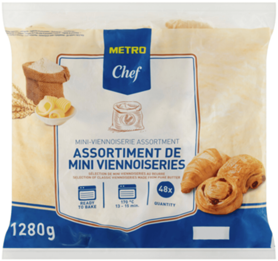 METRO Chef - Mini Pastry Mix 48 Stück tiefgefroren - 1,28 kg Packung