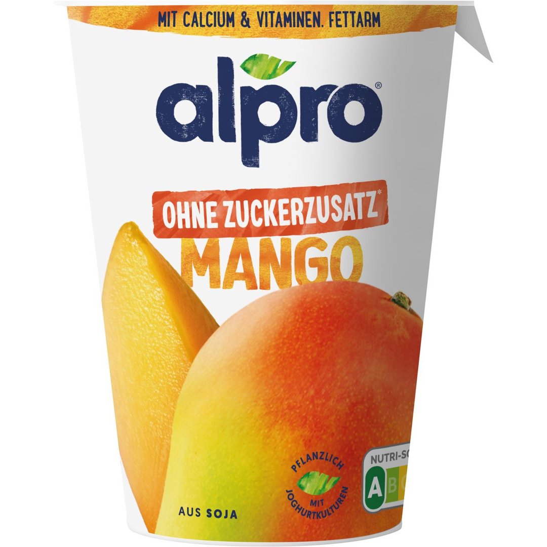 alpro - Soja Joghurtalternative Mehr Frucht Mango vegan gekühlt - 400 g Becher