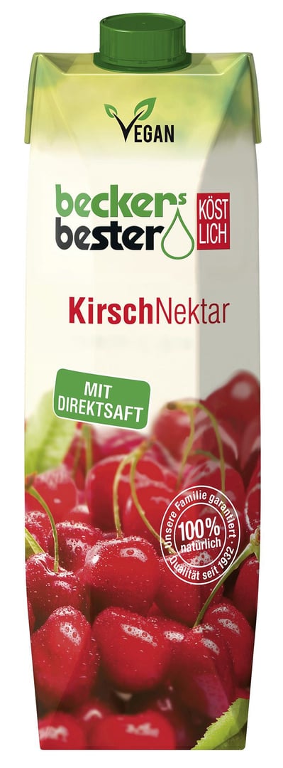 Beckers Bester - Kirschnektar mind. 35 % Fruchtgehalt Tetra Pack - 1 l Packung