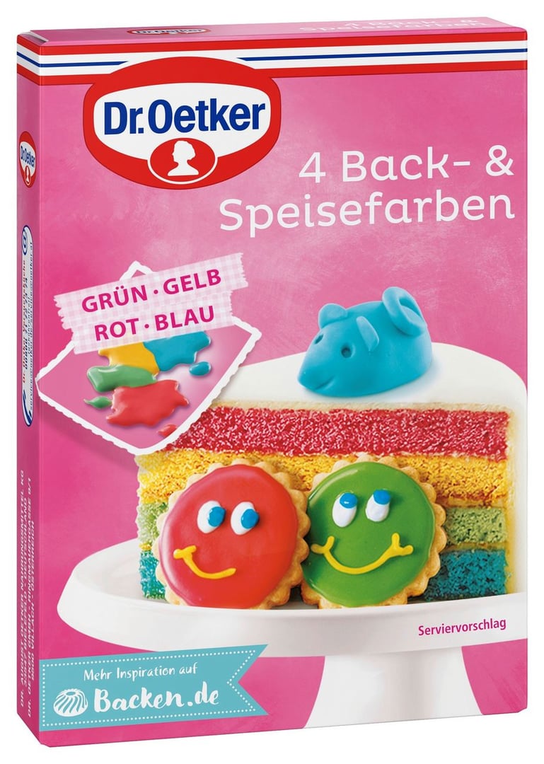Dr. Oetker - 4 Back & Speisefarben - 80 g Schachtel