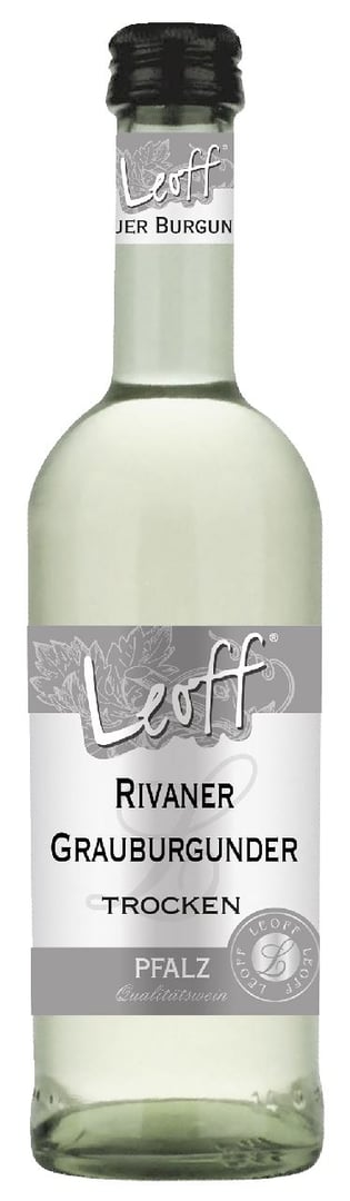 Leoff - Rivaner Grauburgunder Weißwein, Trocken - 250 ml Flasche