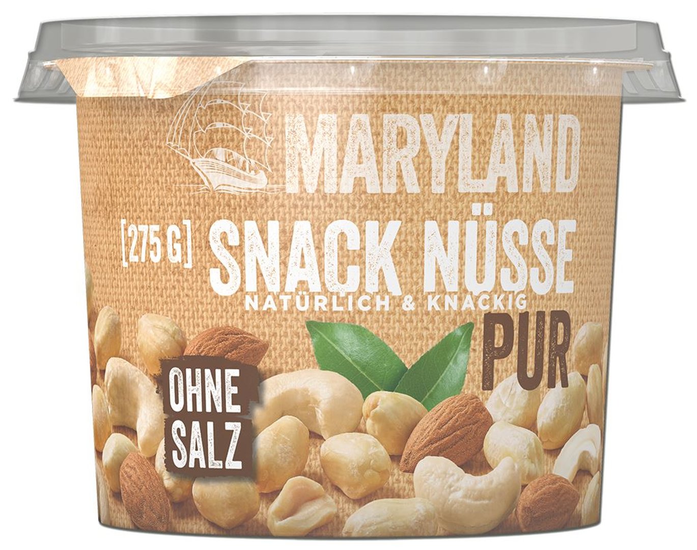 Maryland - Snack Nüsse ungesalzen - 6 x 275 g Karton