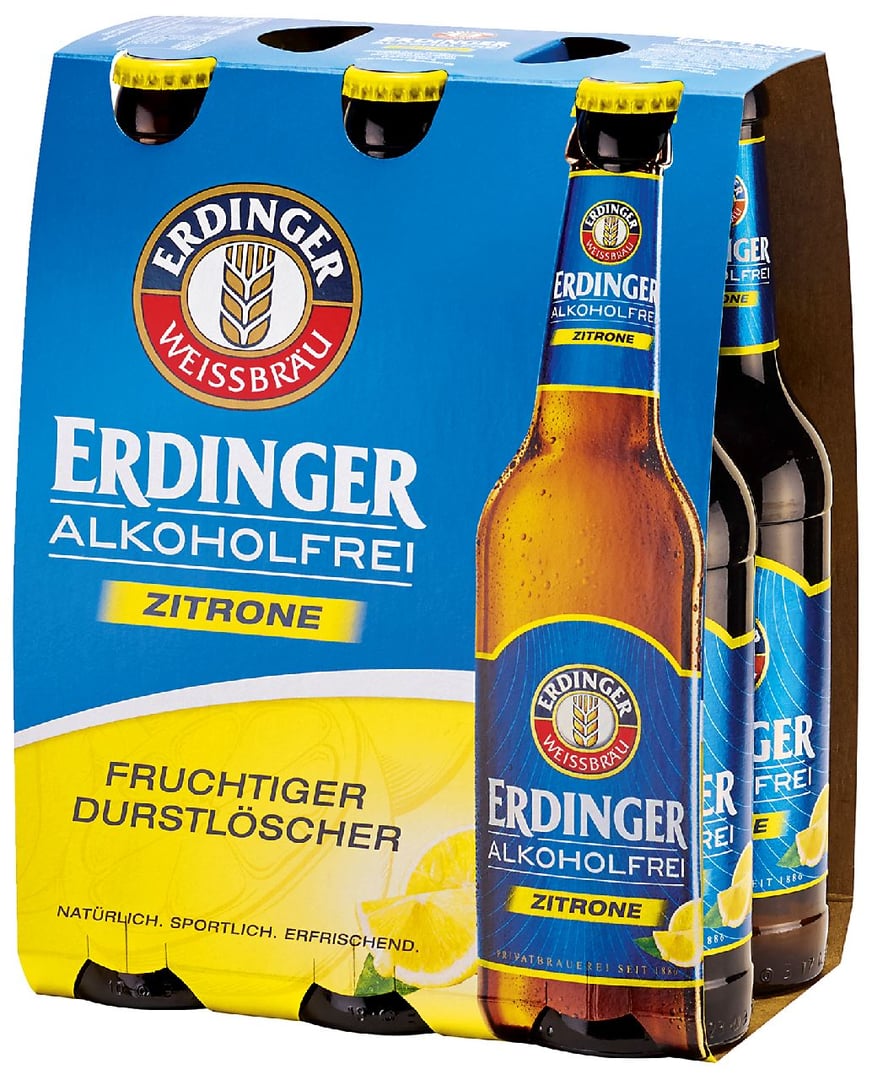 Erdinger - Alkoholfrei Zitrone Glas - 24 x 0,33 l Paare