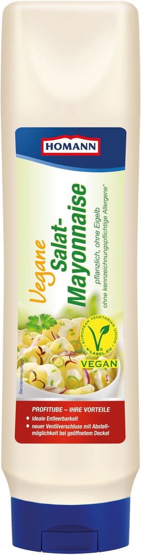 Homann - Vegane Salat-Mayonnaise 49,9 % Fett - 873 g Flasche