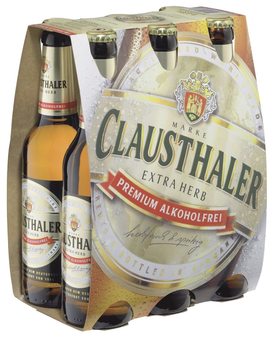 Clausthaler - Alkoholfrei Extra Herb Glas - 6 x 330 ml Flaschen