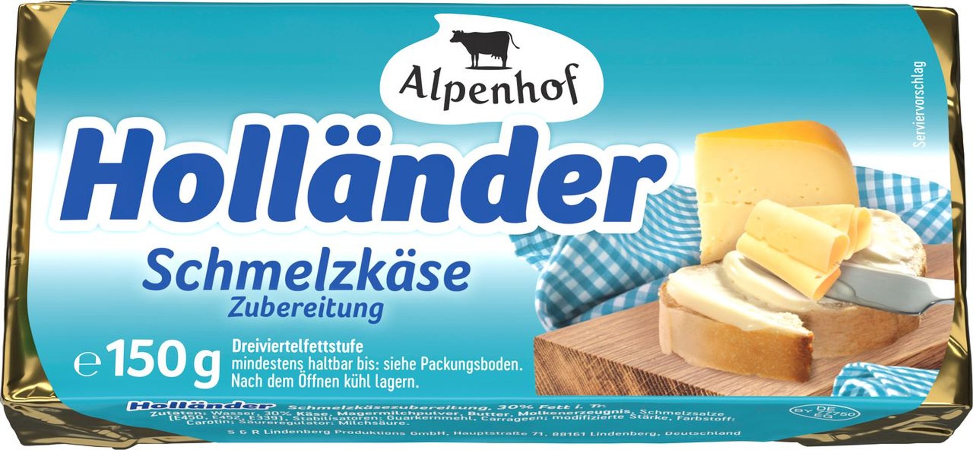 Alpenhof - Schmelzkäse Zubereitung Holländer - 150 g Packung