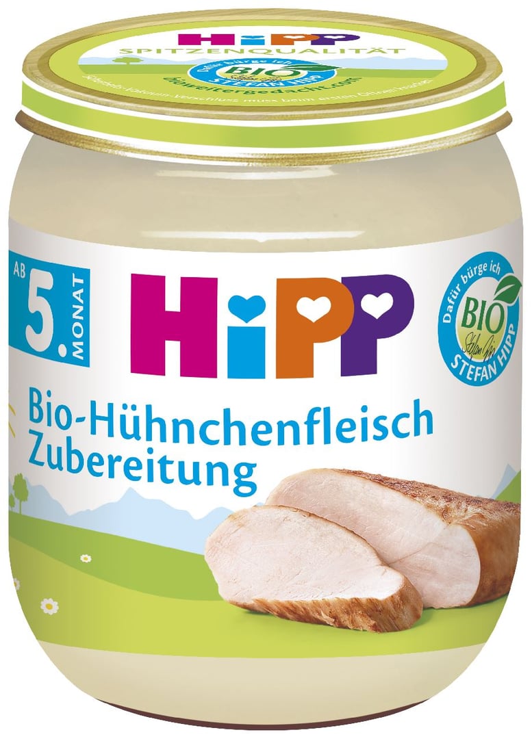Hipp Fleischzubereitung Bio-Hühnchen 125 g Glas