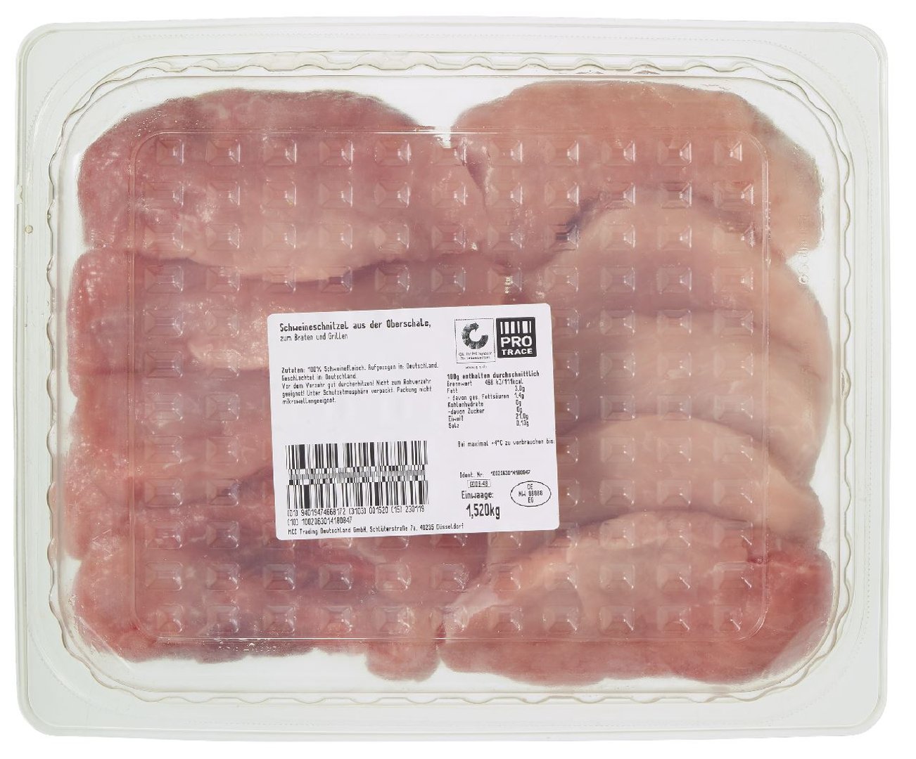 METRO Chef - QS Schweineschnitzel aus der Oberschale ca. 8 - 10 Stück, ca. 1,5 kg, Packung