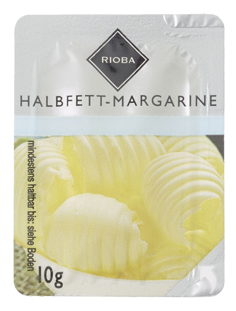 RIOBA - Halbfett-Margarine Einzelportionen 39 % Fett, 120 Stück à 10 g 1,2 kg Karton