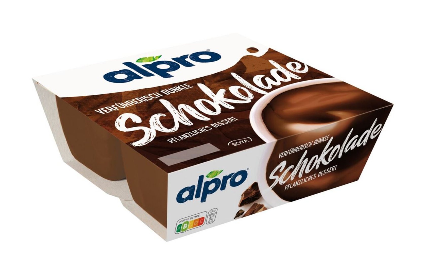 Alpro - alpro Soya Dessert Dunkle Schokolade Feinherb gekühlt 4 Becher à 125 g - 500 g Stück