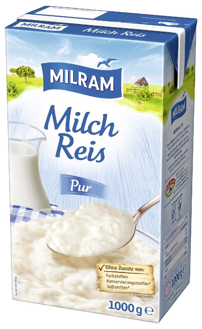 Milram - Milchreis Pur - 12 x 1 kg Packung