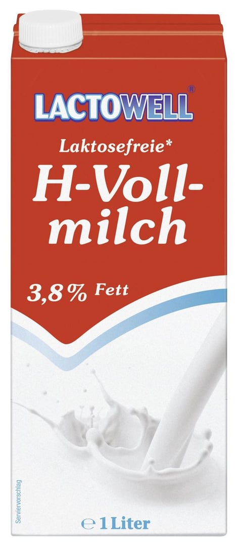 Lactowell - fettarme H-Milch laktosefrei, 1,5 % Fett 1 l Packung