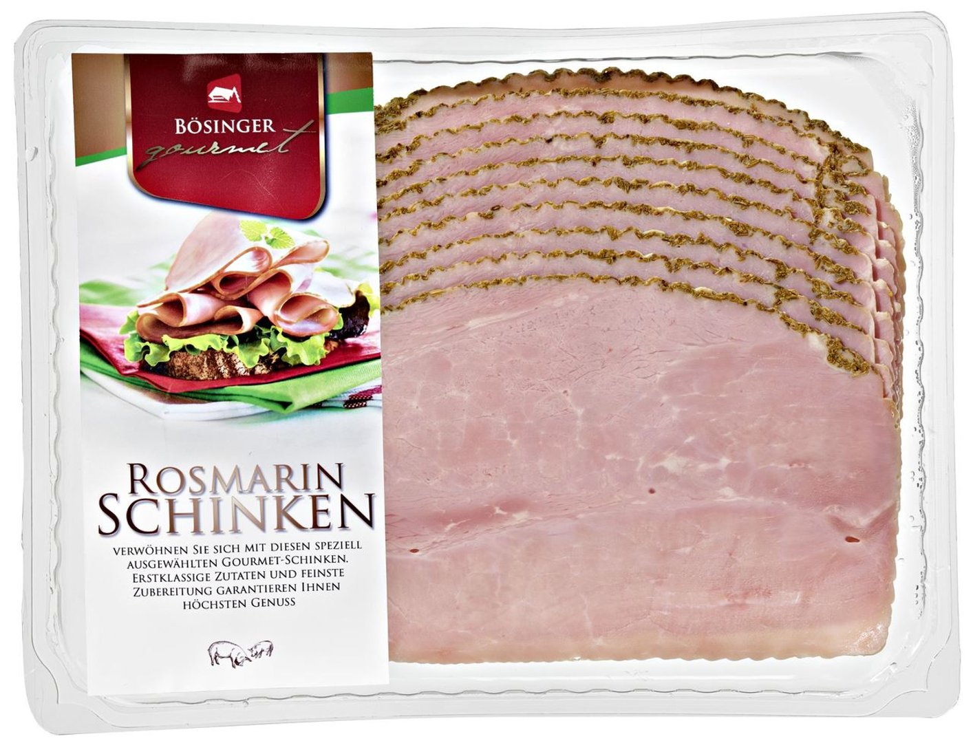 Bösinger - Rosmarin Kochschinken geschnitten gepökelt, vak.-verpackt 300 g