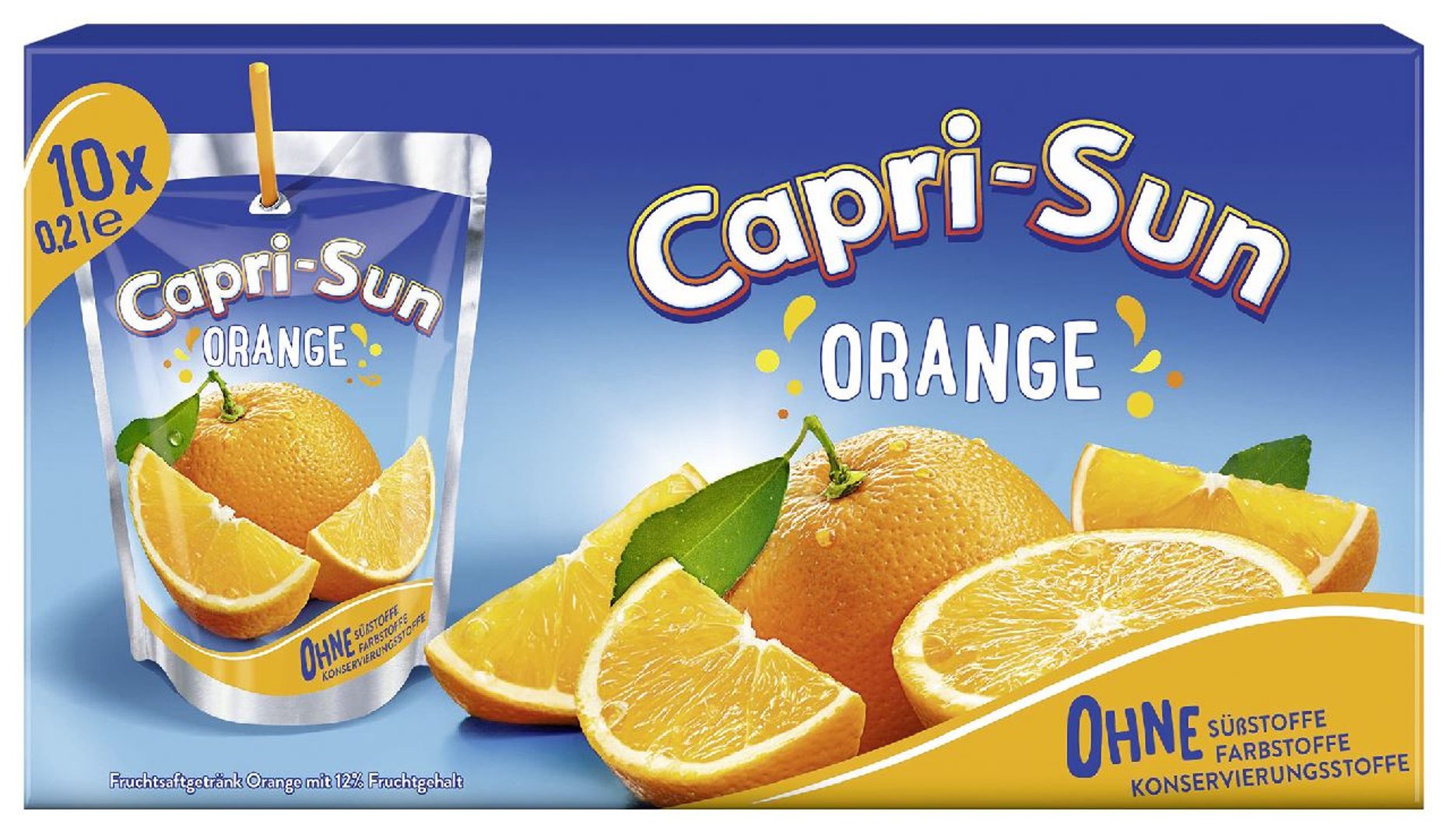 Capri-Sun - Orange Mehrfrucht-Erfrischungsgetränk mit 10% Fruchtgehalt - 200 ml Packung