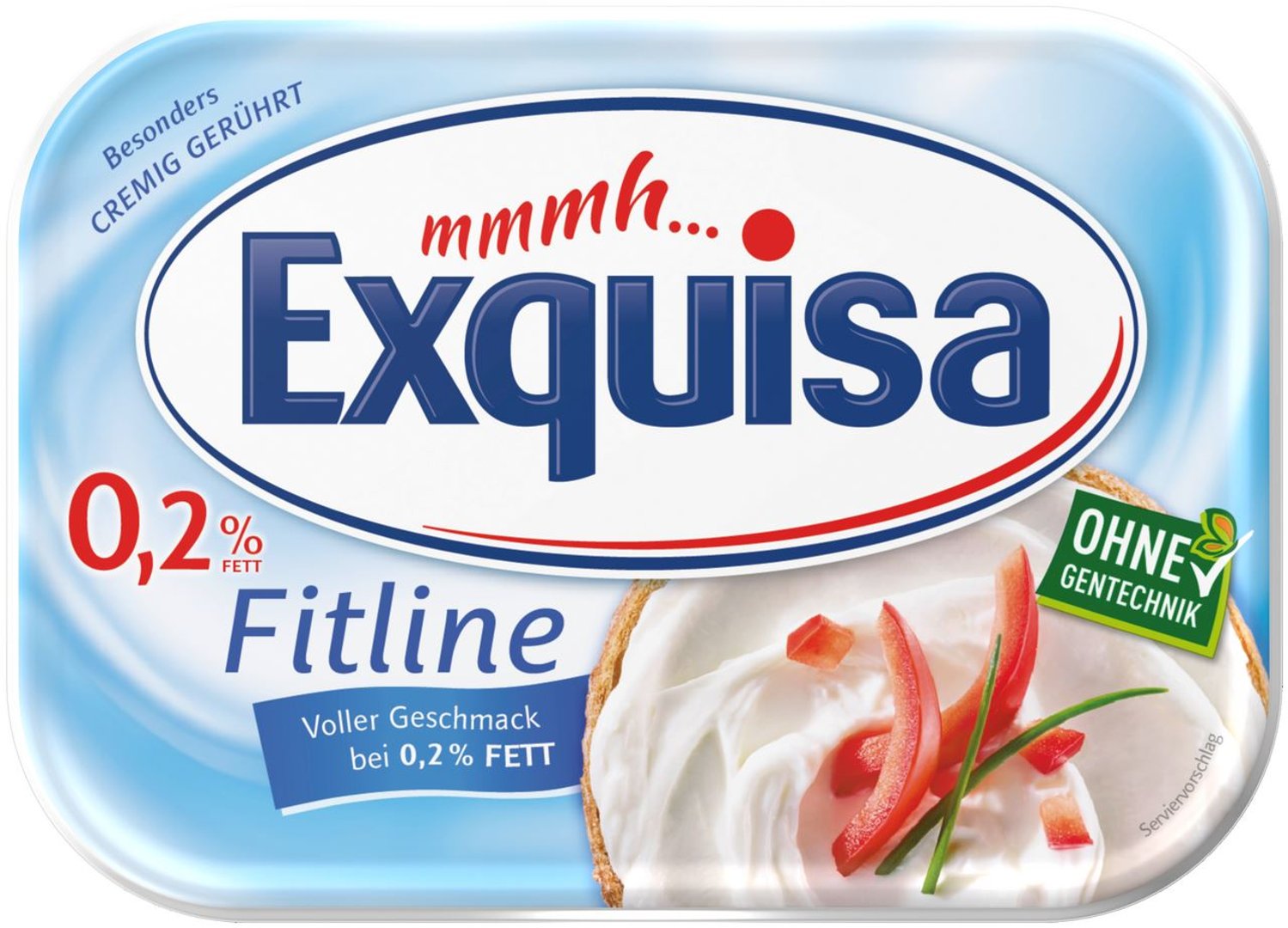 Exquisa - Frischkäse Fitline 0,2 % Fett - 1 x 200 g Bocksbeutel