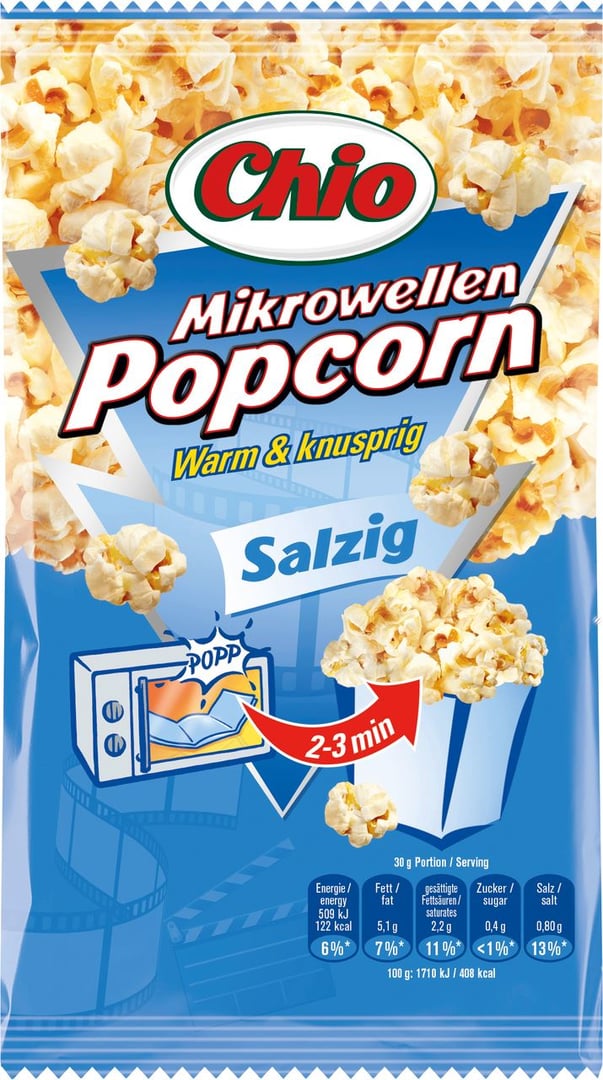 Chio - Mikrowellen Popcorn Salzig - 22 x 100 g Karton