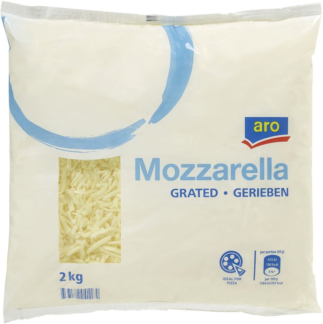 aro - Mozzarella gerieben 45 % Fett i. Tr. - 2 kg Beutel