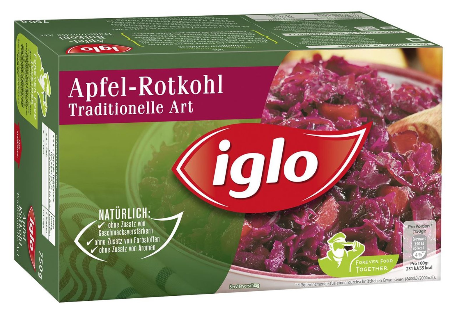 Iglo - Apfelrotkohl Minis tiefgefroren - 8 x 750 g Faltschachteln