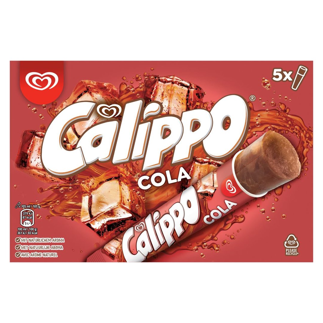 Calippo Cola Eis tiefgefroren 5 Stück à 105 ml - 525 ml Schachtel