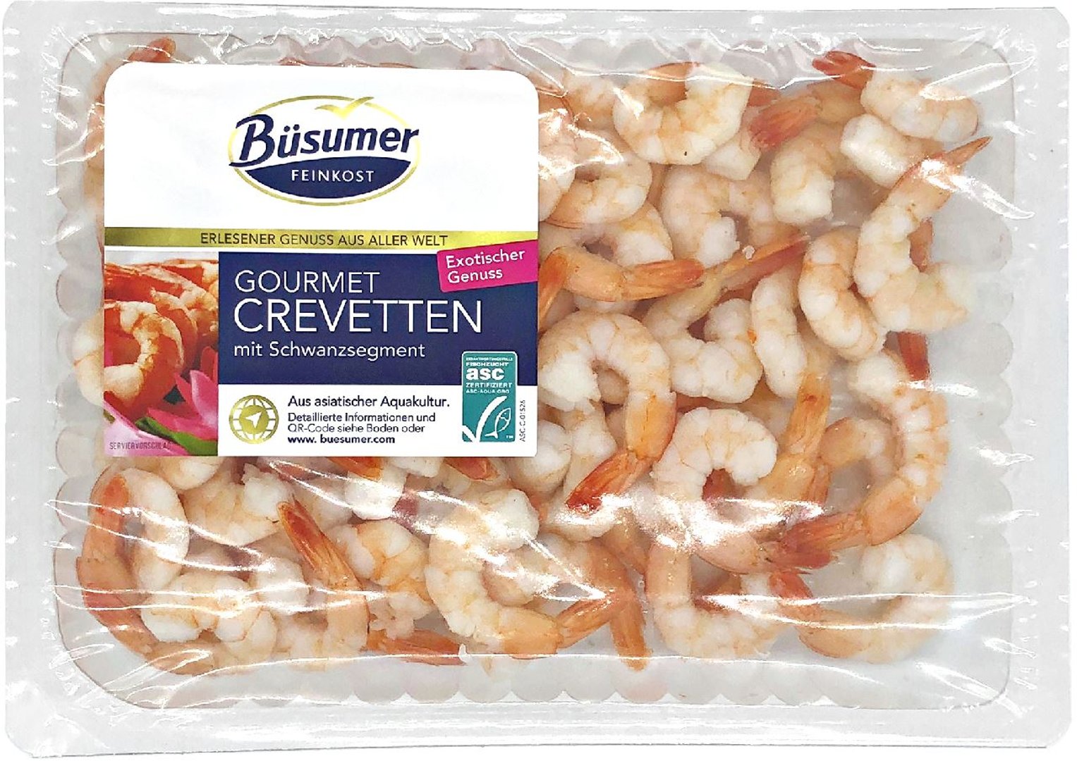 Büsumer - ASC Gourmet Crevetten - 1 x 500 g Packung