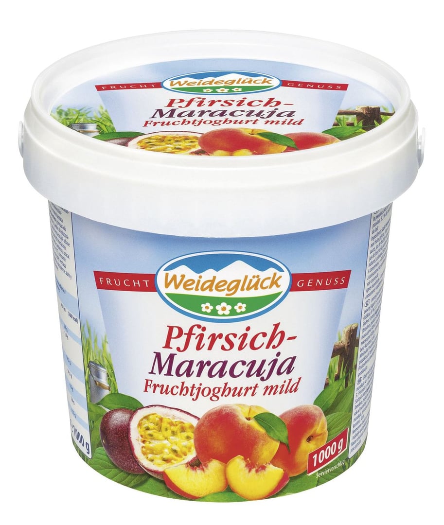 Weideglück - Fruchtjoghurt mild Pfirsich-Maracuja - 1,00 kg Becher