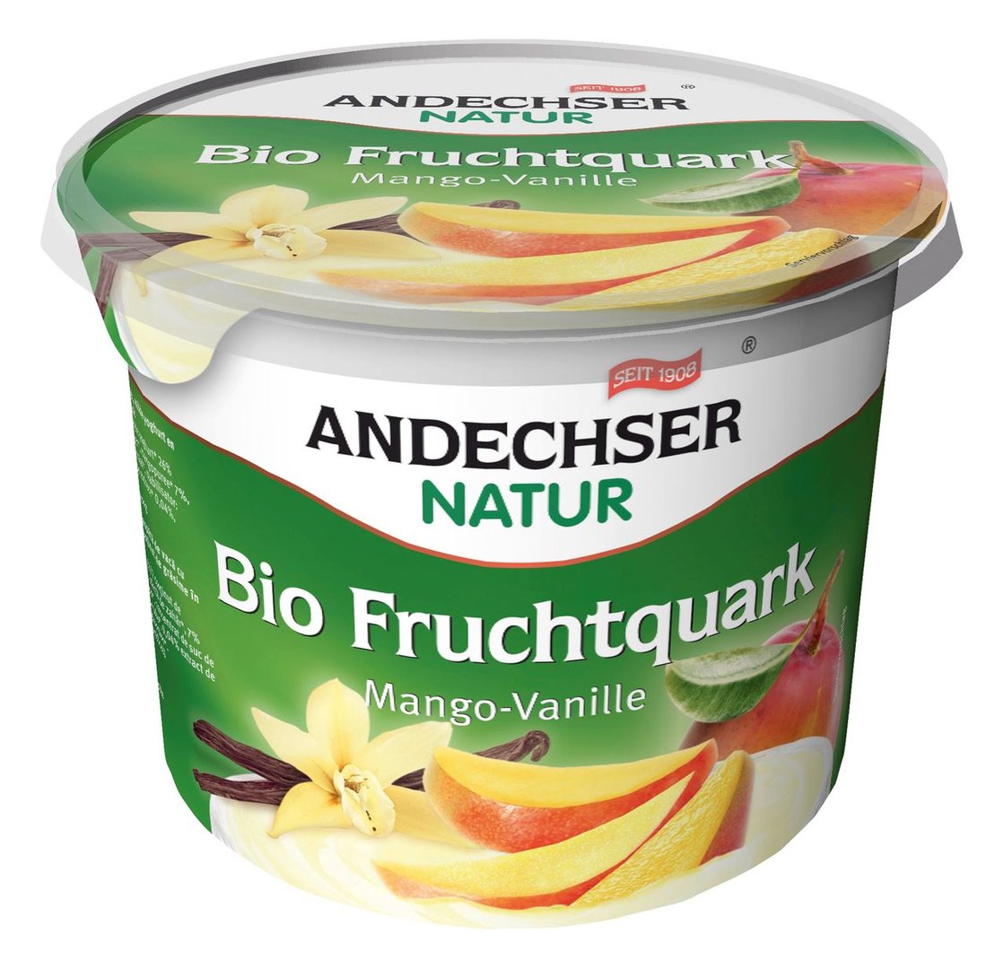 Andechser - Bio-Fruchtquark Mango Vanille 20 % Fett im Milchanteil - 450 g Becher