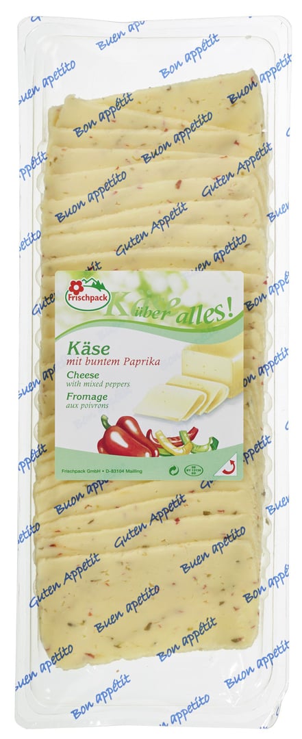 Frischpack - Käse mit buntem Paprika in Scheiben 55 % Fett i. Tr. 500 g