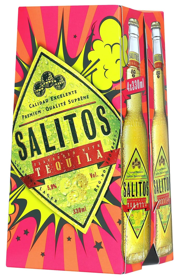 Salitos - Tequila 5,9 % Vol. Glas - 4 x 0,33 l Flaschen