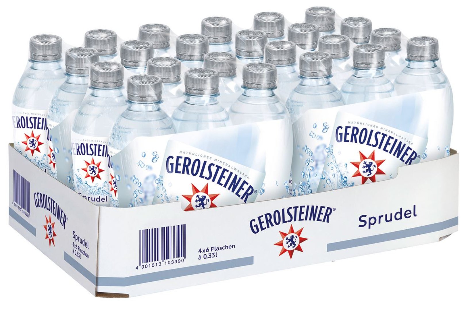 Gerolsteiner - Sprudel Natürliches Mineralwasser PET - 24 x 0,33 l Flaschen