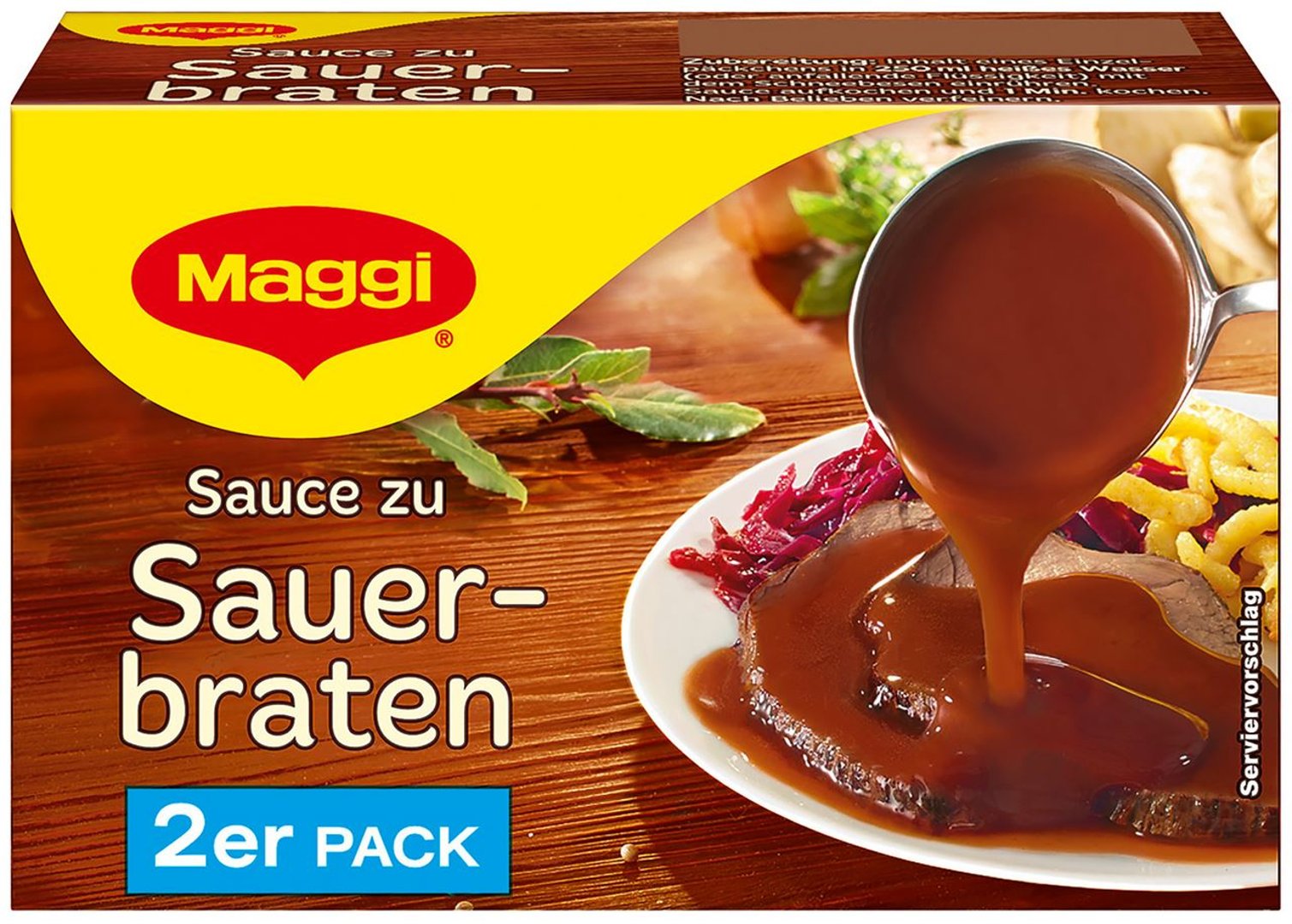 Maggi - Delikatess Sauce zu Sauerbraten 2er für 2 x 0,25 l - 46 g Beutel
