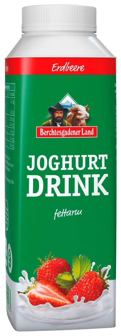 Berchtesgadener Land - Trinkjoghurt Erdbeere 1,5 % Fett - 1 x 400 ml Flasche