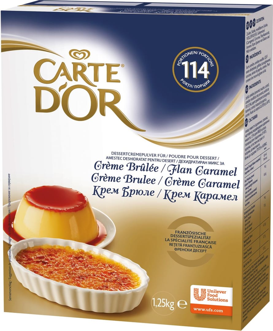 CARTE D'OR Crème brûlée / Flan Caramel Dessertcremepulver - 1 x 1,25 kg Karton