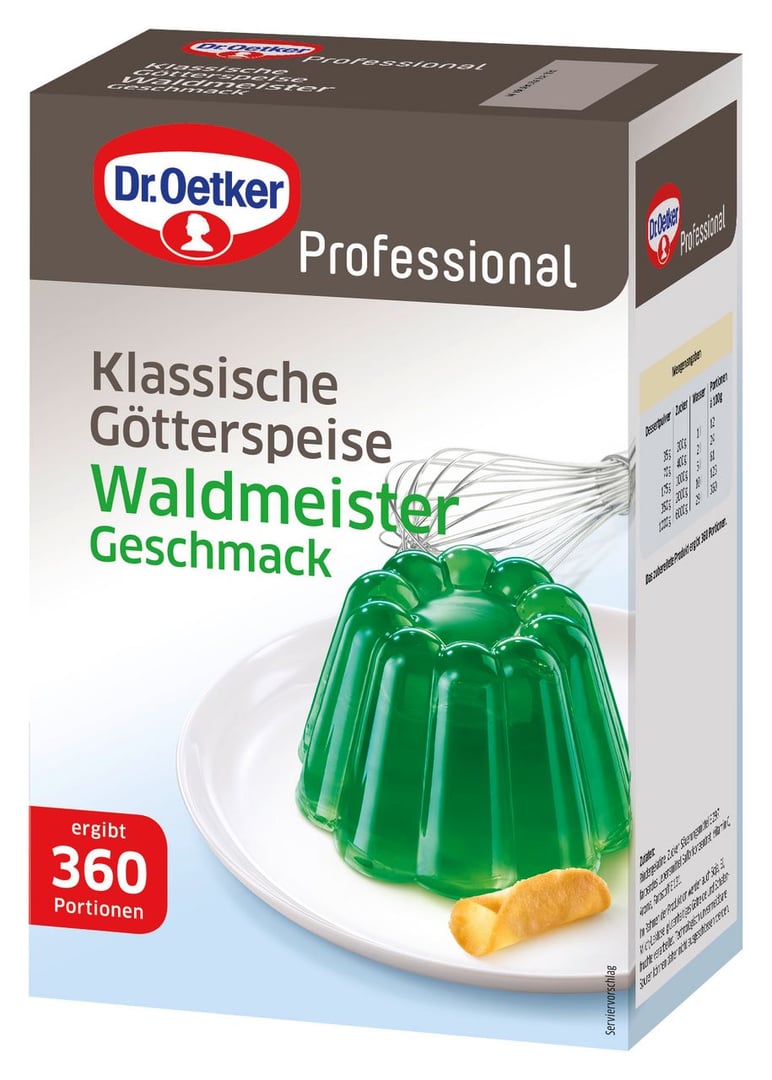 Dr. Oetker Professional - Dessertpulver Götterspeise Waldmeister-Geschmack - 1 kg Packung