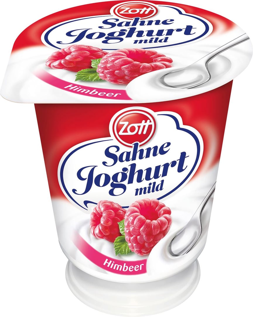 Zott - Sahne Joghurt 10 % Fett im Milchanteil Himbeere gekühlt - 150 g Becher