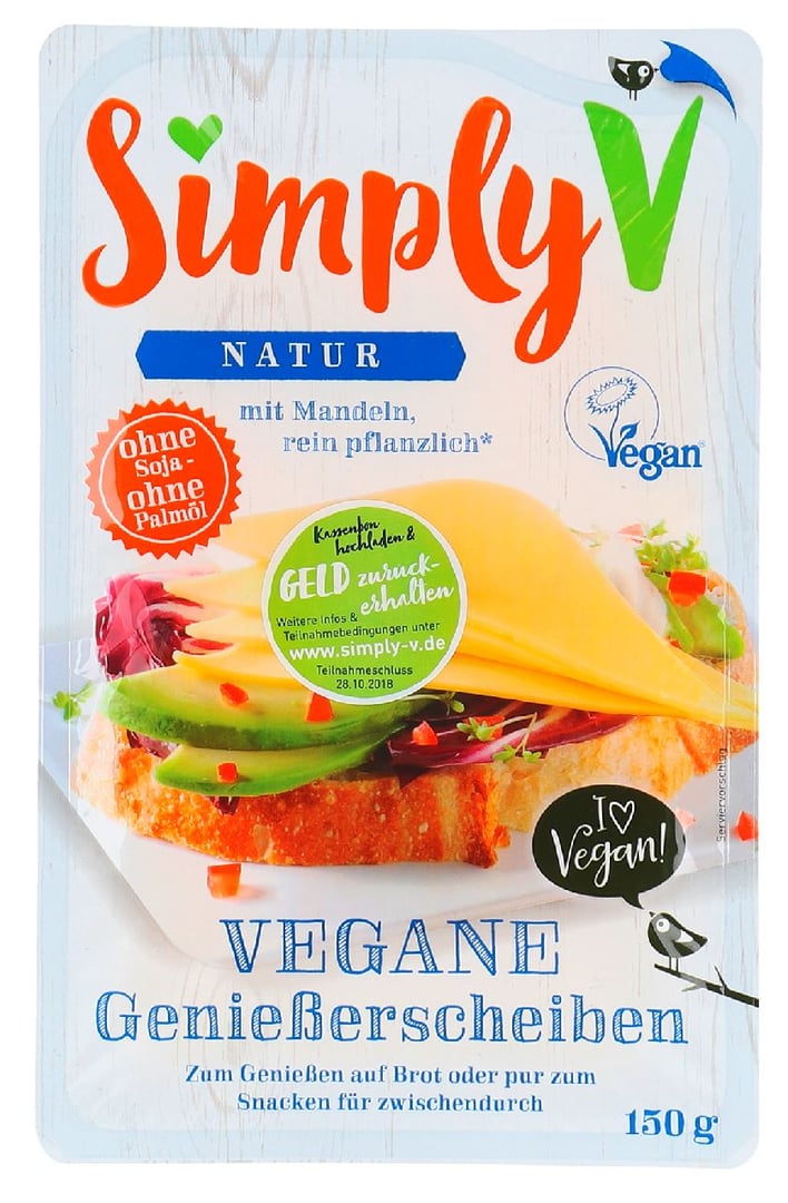 Simply V - Vegane Genießerscheiben Natur - 150 g Stück