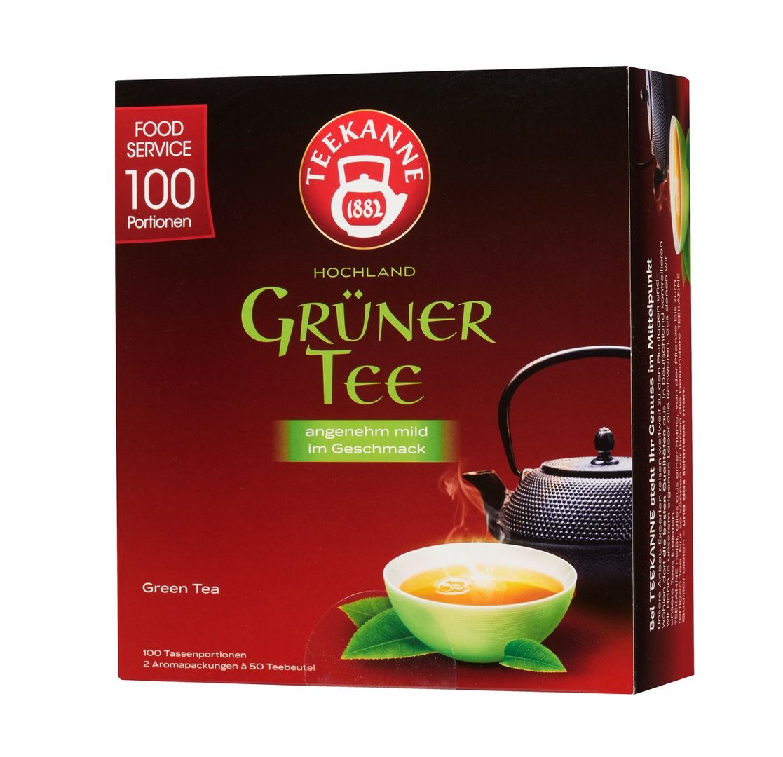 Teekanne - Hochland Kräutertee Grüner Tee 100er Teebeutel - 1 x 150 g Packung