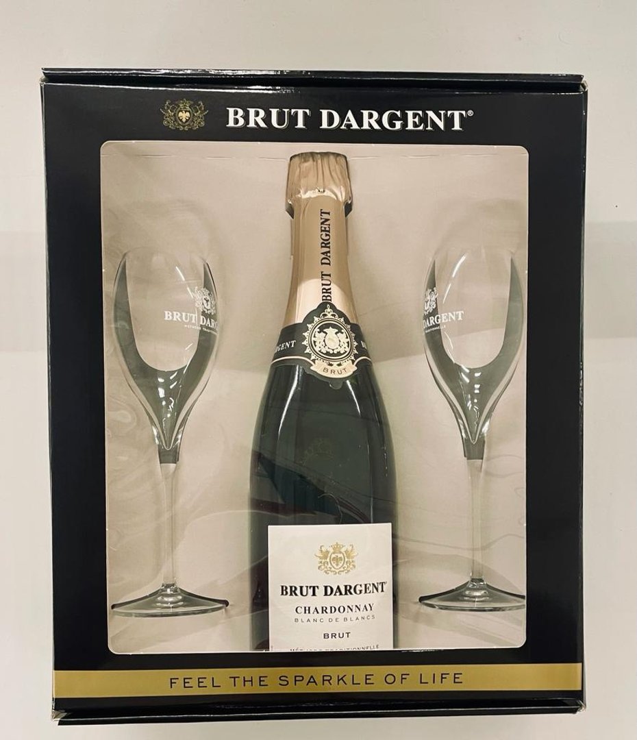 Brut Dargent - Chardonnay 12 0,75 Vol., 2 + Sekt % Gläser weiß l Brut
