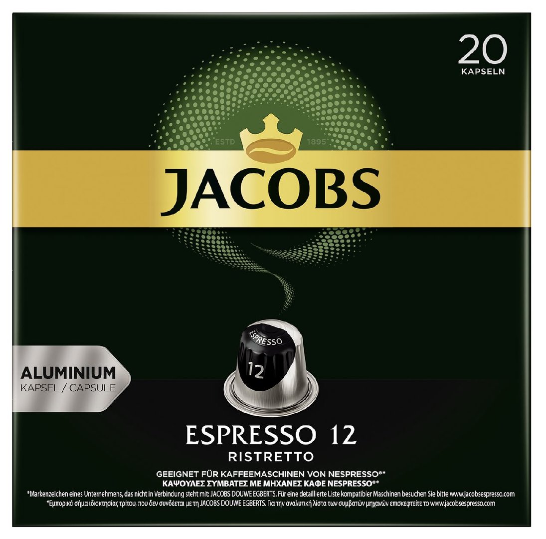 Jacobs - Espresso 12 Nespresso Kaffeekapseln Espresso Ristretto 20 Stück - 104 g Schachtel