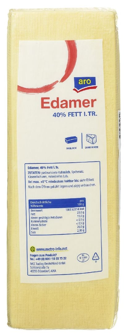 aro - Edamer 40 % Fett i. Tr. - ca. 3 kg Block
