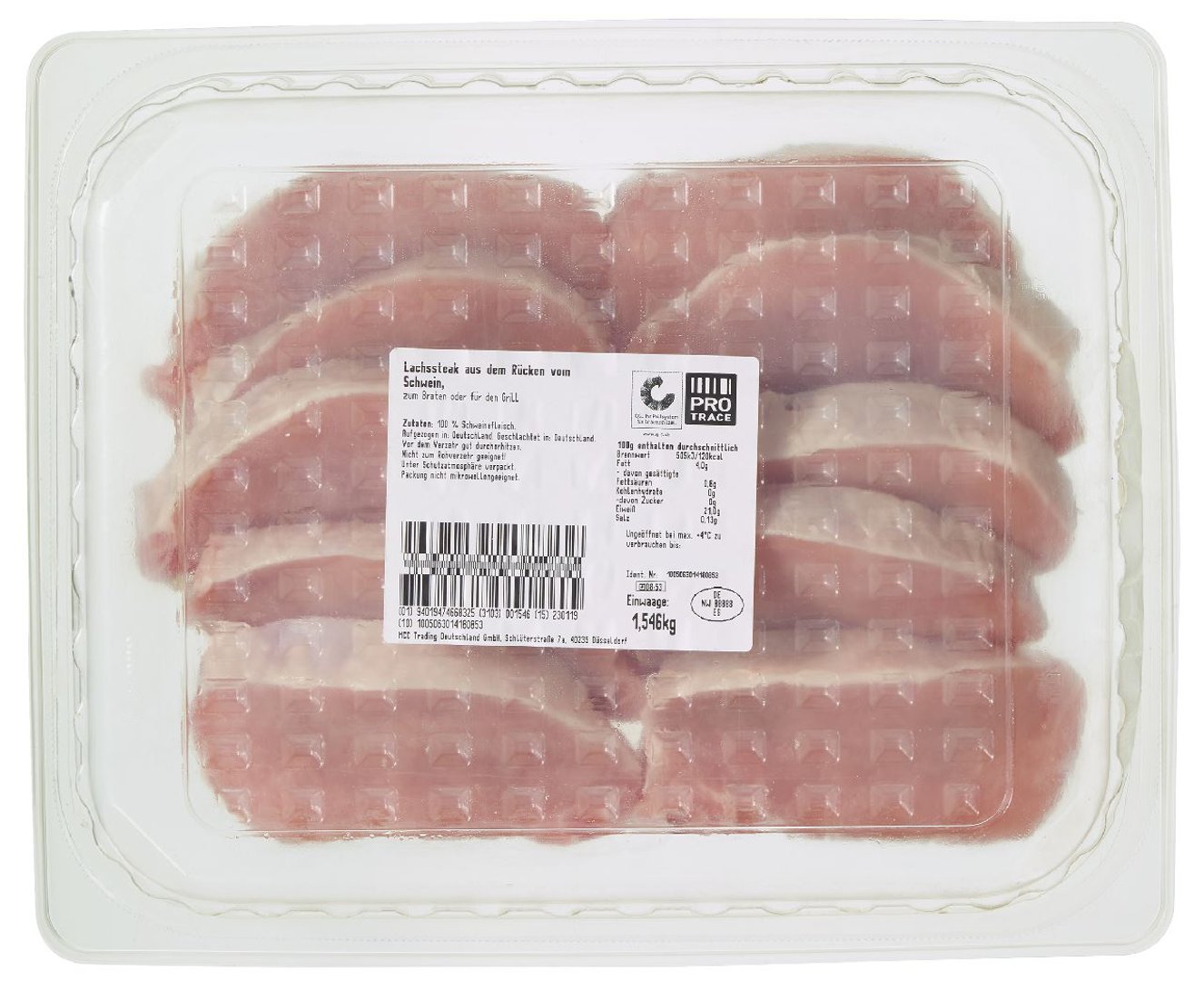 METRO Chef - QS Schweine-Lachssteaks gekühlt ca. 1,5 kg, ca. 8 - 10 Stück