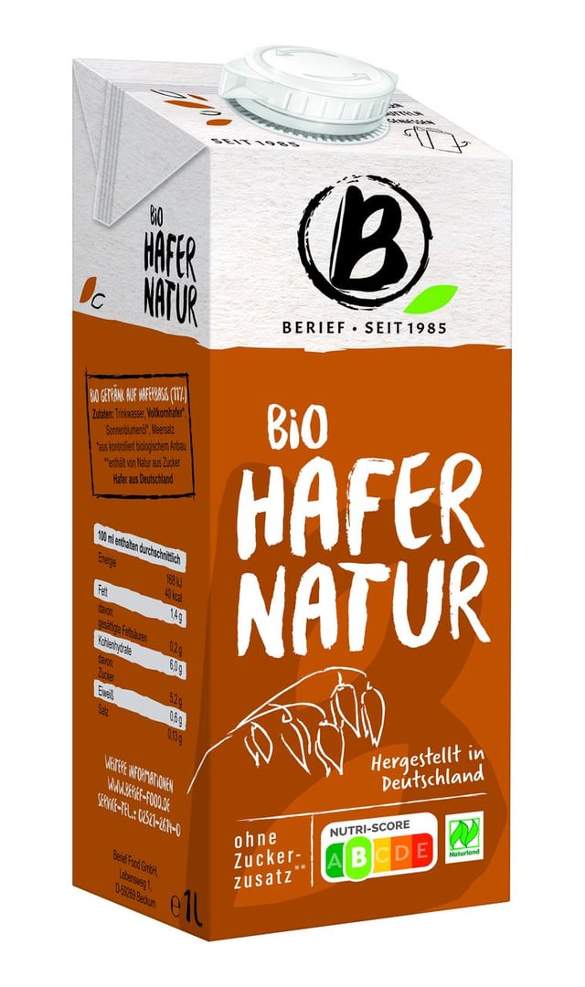 Berief - Bio Haferdrink Natur Naturland vegan - 1 l Packung